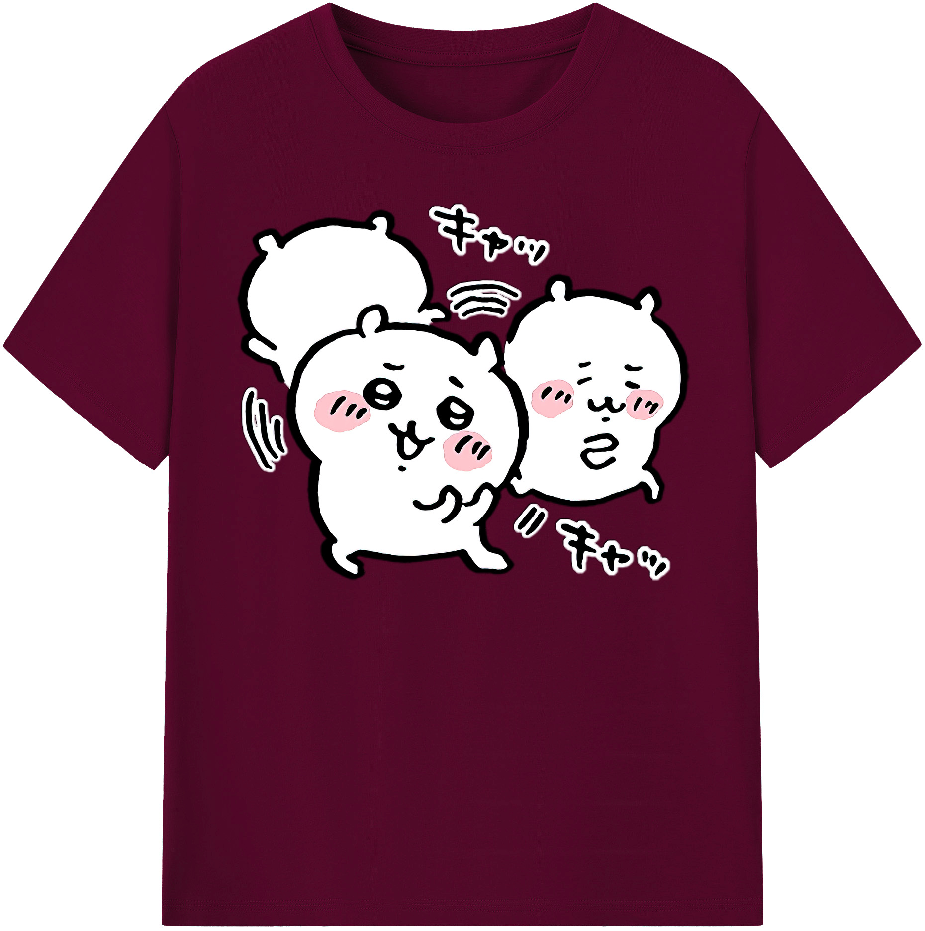 （画像用） ちいかわ ちいかわ Chii-kawa chiikawa レディースカジュアルプリントTシャツ（綿100％）